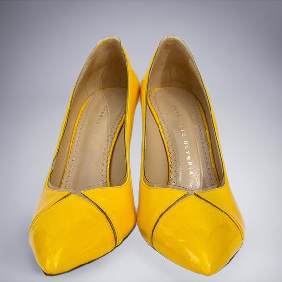 CHARLOTTE OLYMPIA Natalie PVC-trimmed Patent-leather Pumps Size 8 👠 - Picture 6 of 11